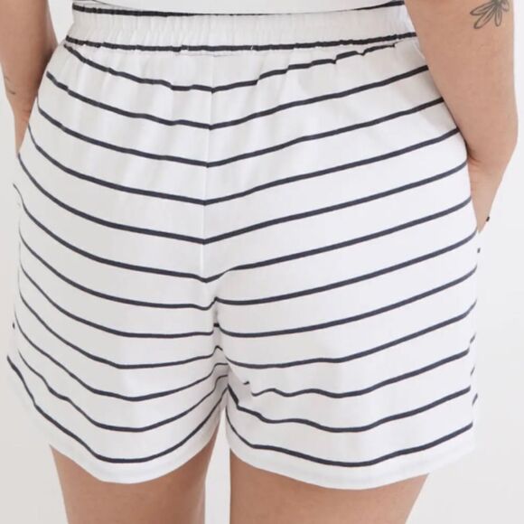 Madewell Stripe Seamed Pull-On Women’s‎ Shorts Black/White S NWT IN PACKAGING - Picture 2 of 6